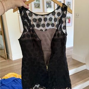 Betsey Johnson Black and Tan Sheer Sleeveless Bodysuit